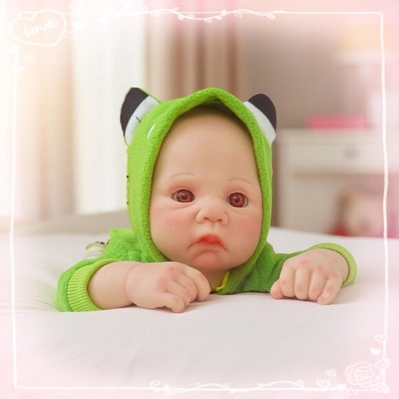 🆕17 Inch Realistic Full Silicone Lifelike Reborn Baby Doll Girl With Open Eyes - Picture 5 of 11